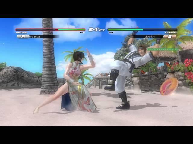 DOA5LA DOATECリーグ ハヤテ(まっくま)対レイファン(サイダー)　1戦目