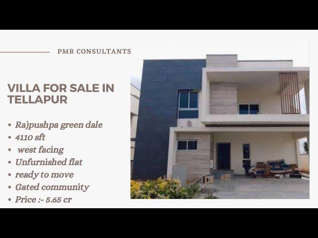 4BHK || VILLA FOR SALE IN RAJPUSHPA GREEN DALE || TELLAPUR || WEST FACING || 330 SQ YDS