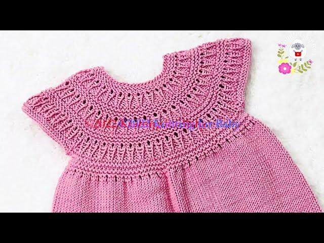 LETS KNIT THIS BEAUTIFUL BABY LUCY  DRESS easy knit pattern by KNITTING FOR BABY various sizes