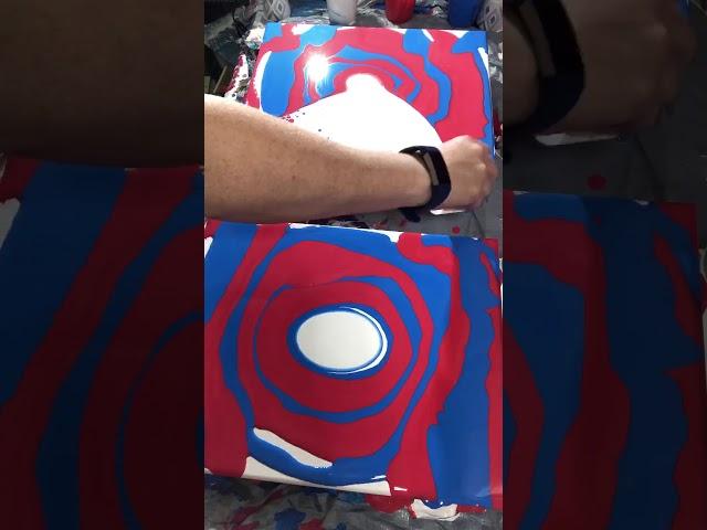  Acrylic Paint Pouring duo: Swipe Technique #shorts