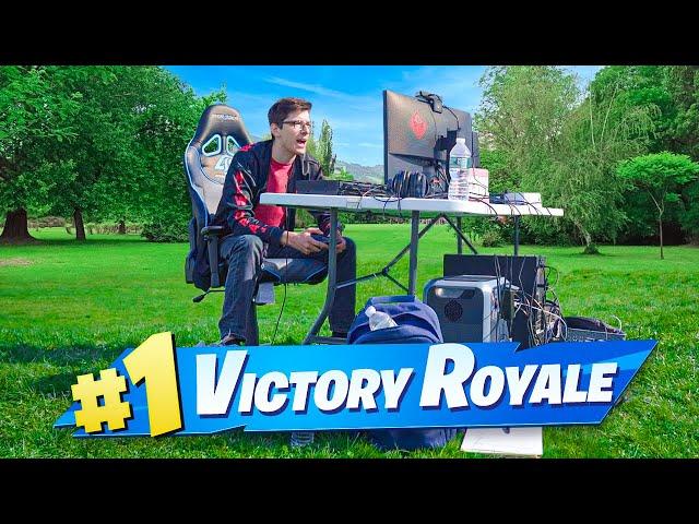 Trapped Playing Fortnite in a Park Until I win...