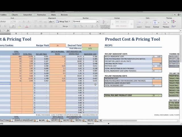 Food Product Cost & Pricing Tutorial