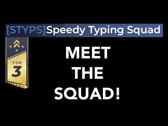 Starting the Speedy Typing Squad!