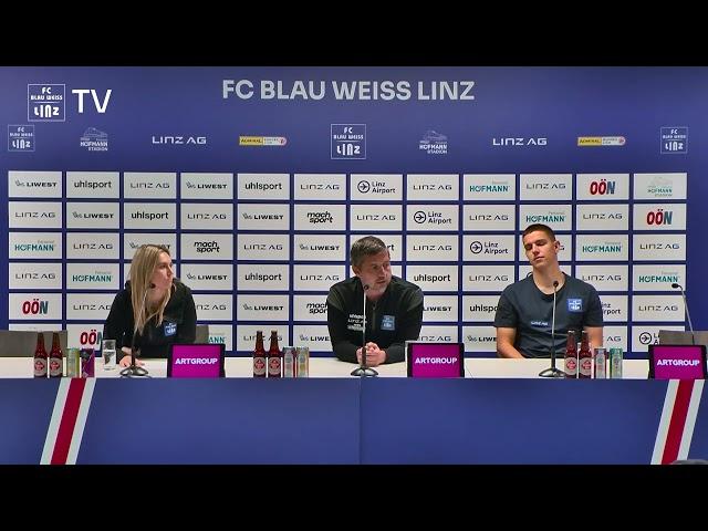 Pressekonferenz vor FC Blau-Weiß Linz vs. Red Bull Salzburg