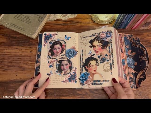 Journal Flip Through Full Version | A Blue Rose Journal vol.1 #ASMR #thegingerbreadprints