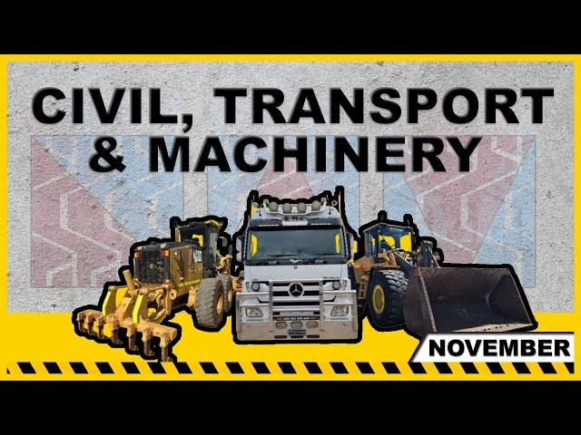 Lloyds Auctions Civil, Transport and Machinery Major Monthly Event. LIVE November 2024