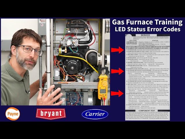 Gas Furnace Training & Testing: LED Status Error Codes for Carrier, Bryant, Payne