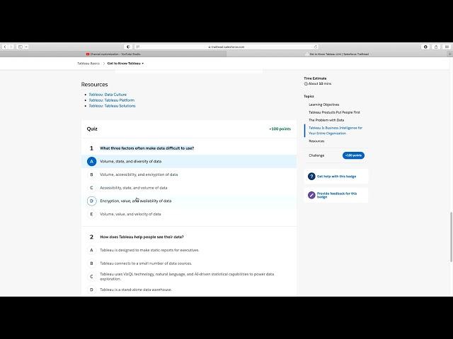 Get to Know Tableau Trailhead challenge