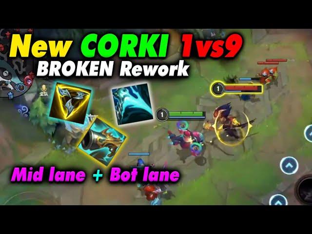 CORKI Wild Rift New Rework Broken Damage with Build High rank China Server | Mid & Bot Lane Gameplay