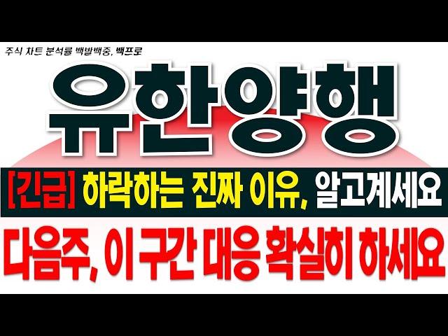 [유한양행 주가전망] [긴급]하락하는 진짜 이유, 알고계세요. 다음주, 이 구간 대응 확실히 하세요