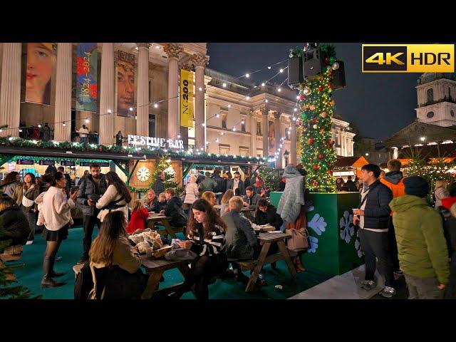 Experience the MAGIC of 2024 London Christmas A Walk from Southbank to Leicester Square [4K HDR]