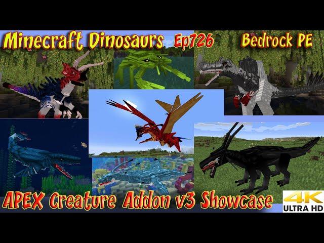 APEX Creature Addon v3 Showcase Avatar Creatures 4K60FPS Bedrock PE Minecraft Dinosaurs Ep726