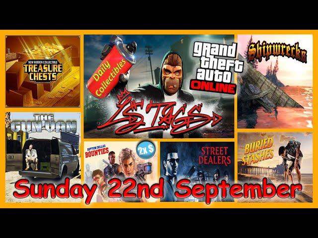 LS Tags Guide, Street Dealers, Gun Van, Shipwreck Location & more Sunday Sept 22nd - GTA V Online