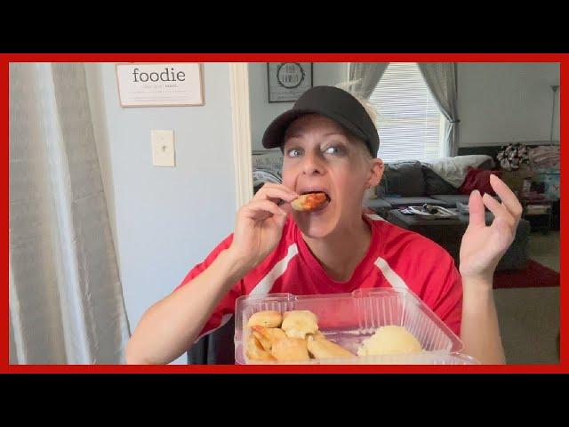 EATING CHEESE BITES & MASHED POTATOES MUKBANG / EAT WITH ME | Angie's Life