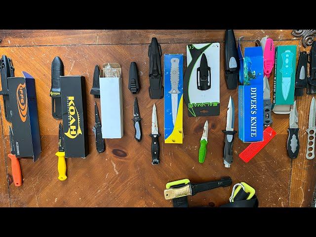 2022 Spearfishing knife review and torture test. 9Amazon knives including Riffe Koah Cressi Salvomar