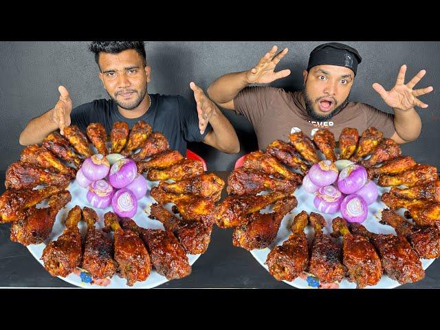 CHICKEN MASALA FRY EATING CHALLENGE, CHICKEN LEG PIECE EATING, FOOD EATING VIDEO