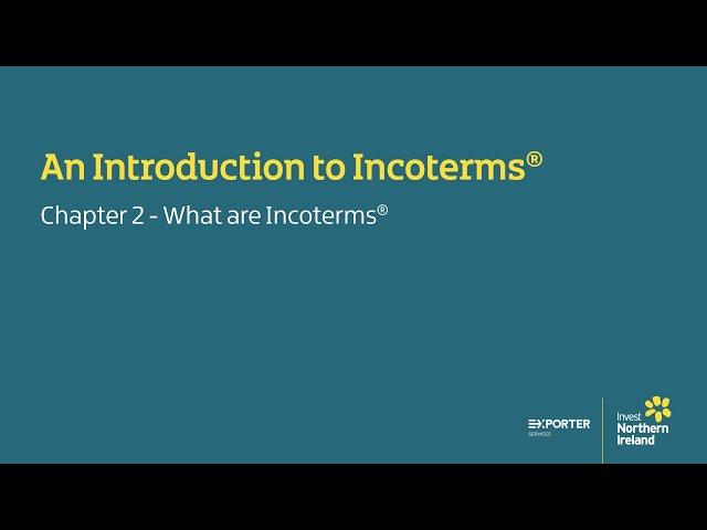COVID-19 Recovery - Practical Export Skills: An Introduction to Incoterms® (Chapter 2)