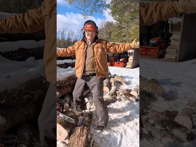 Cutting Frozen Wood in Freezing Temperatures