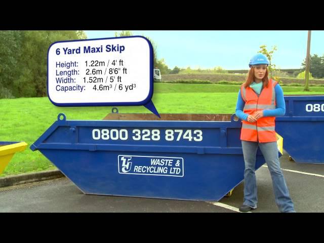 Skip Hire Info - 6 Cubic Yard 'Maxi' Skip - Available from TJ Waste