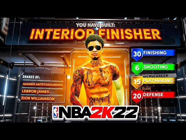 BEST INTERIOR FINISHER BUILD NBA 2K22! BEST POWER FORWARD BUILD! 99 CONTACT DUNK! RARE DEMIGOD BUILD