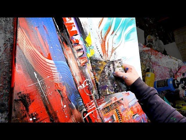 Abstract Painting Acrylics | using brush and knife | Napoléon | John Beckley