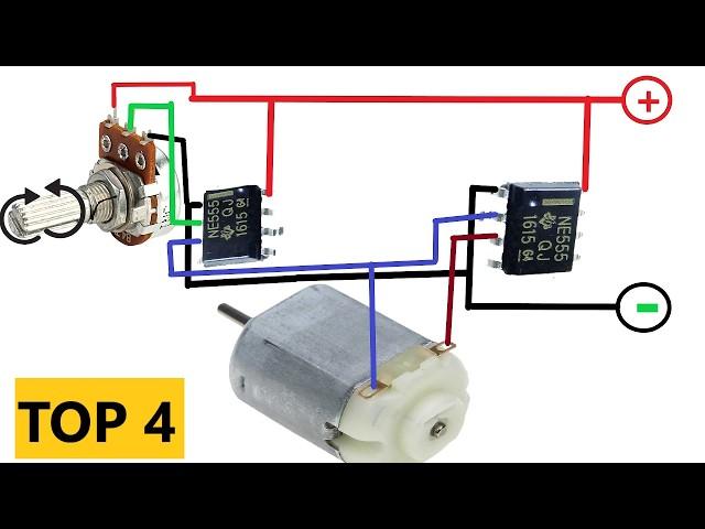 TOP 4  Simple Bi-Directional DC Motor Control -Forward and Reverse a  DC Motor Control