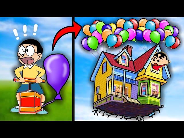 Shinchan Flying House With Balloons