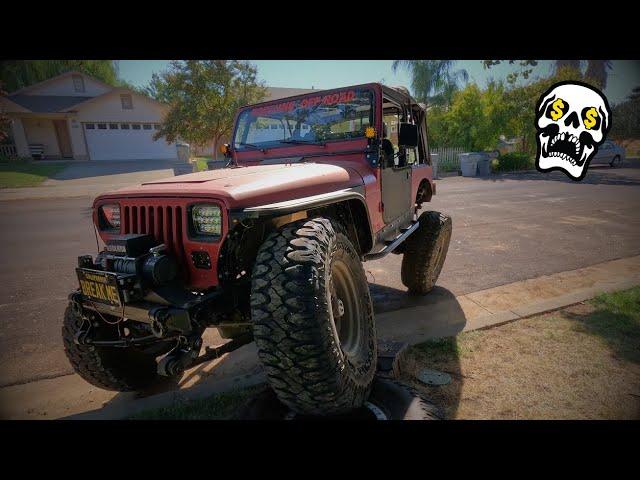 Old School Jeep YJ Build (Part 16) | Stretch Driveshaft, DIY Bumpstops, Shackles & Skid Plate Lift