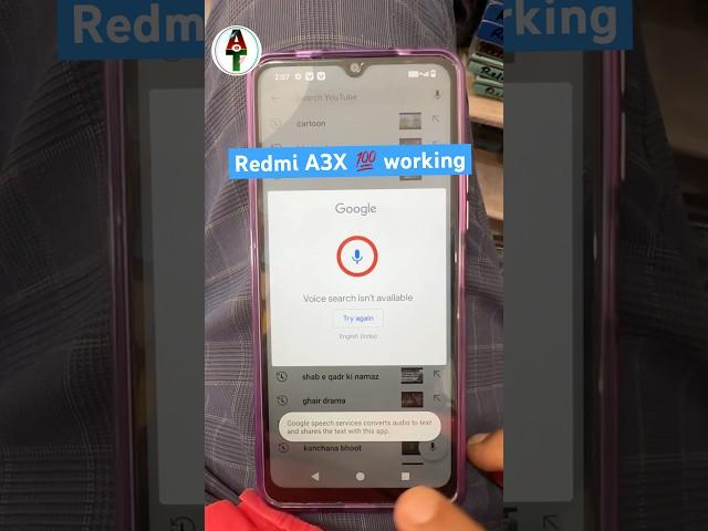 Redmi a3x youtube voice search not working || voice search is not available redmi a3x