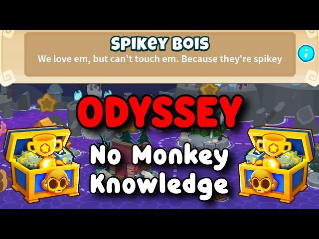 BTD6 Odyssey | No Monkey Knowledge Guide | Hard Mode Tutorial | Spikey Bois