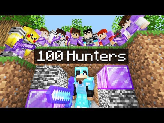 Minecraft Manhunt but it's VS 100 Bedrock Hunters..