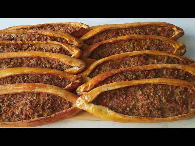  My Brother's Special Meat Pide Recipe for 40 Years  Real Meat Bread Recipe