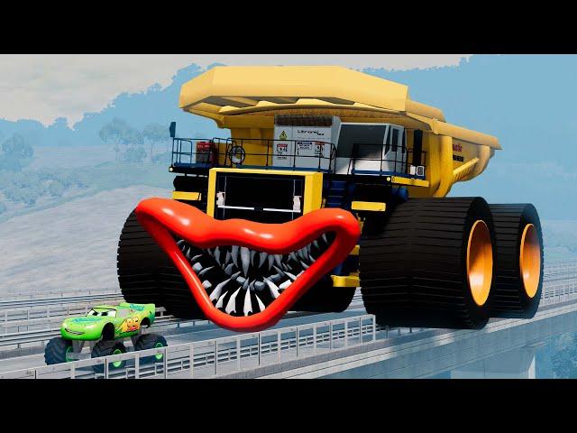 Epic escape from The Zombie Lightning McQueen Eater, Truck Eater |BeamNG.Drive