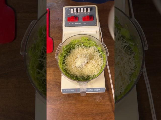 Potato salad with asparagus pesto!  Full recipe link in description!