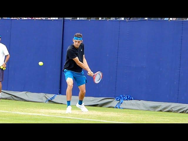 Taylor Fritz Backhand Slow Motion - ATP Tennis Two Handed Backhand Technique