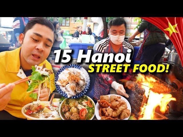 24 Hours VIETNAMESE Street Food Tour in HANOI 15 Insane FOOD of Vietnam!