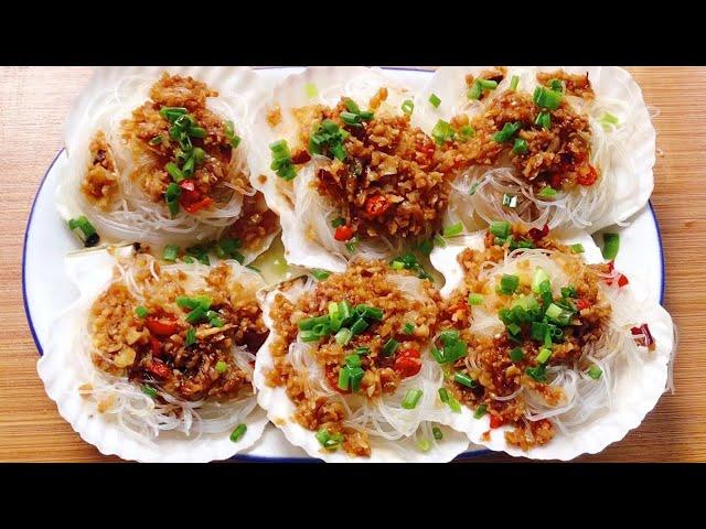 This is the best way to roast scallops with garlic vermicelli