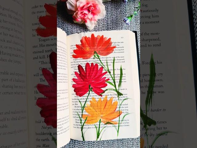 Easy one stroke flower painting  🪴#painting #shorts#canvaspainting #easypainting