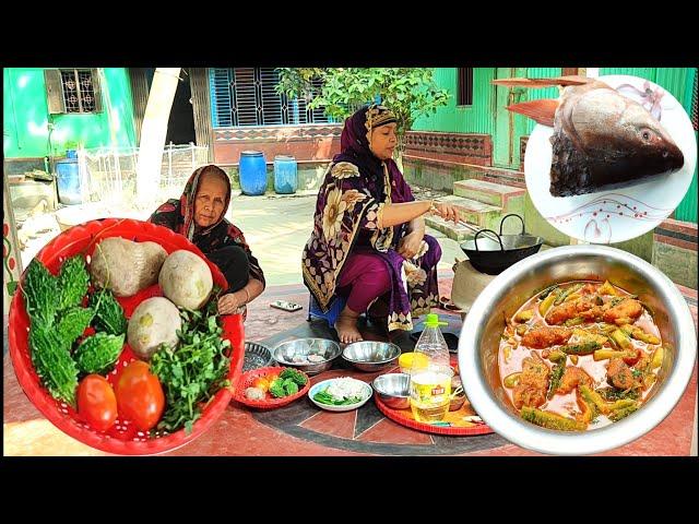 ওস্তা ও বেল আলু দিয়ে বোয়াল মাছের সুস্বাদু রান্না সাথে  রুই মাছের মাথা দিয়ে মুড়িঘন্ট