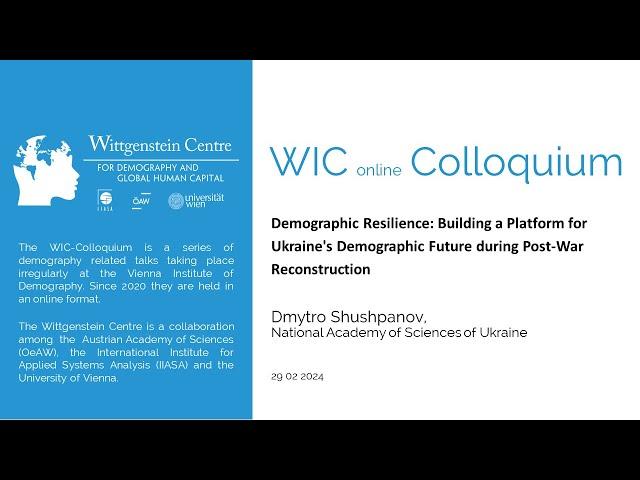 Demographic Resilience: Building a Platform for Ukraine's Demographic Future during Post-War Re....