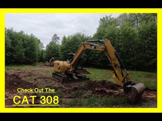 Cat 308E2 Excavator Building a NEW Cell Tower In  the mountains of PA