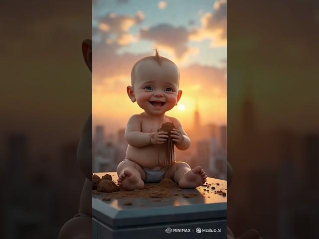 Muddy Dreams... and Flowing Tears  #ai #baby #shortvideo #story #cute #shortsfeed