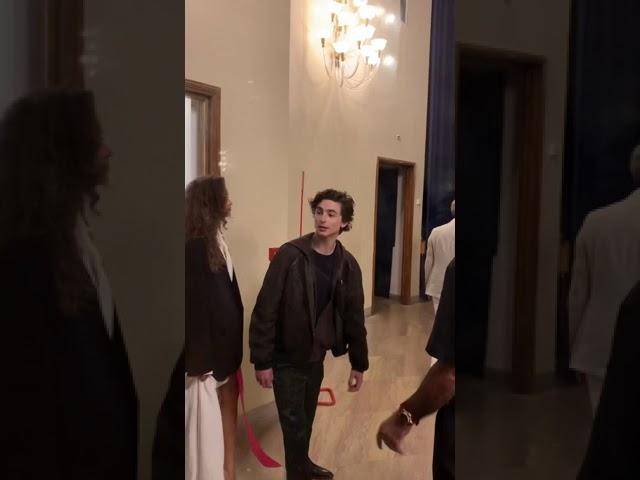 Timothee Chalamet kissing fans through glass!