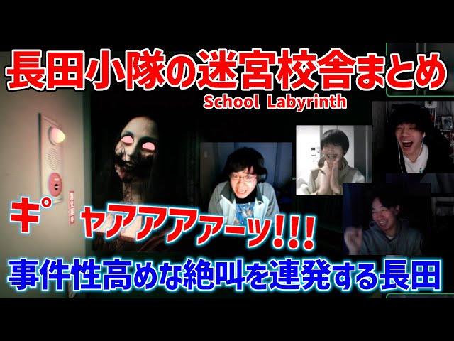 【音量注意】迷宮と化した校舎で人体模型に無限にあだ名を付けたり落ち武者にボールぶつけたりモナリザ相手に事件性高めの悲鳴を上げたりする長田小隊【迷宮校舎切り抜き】【School Labyrinth】