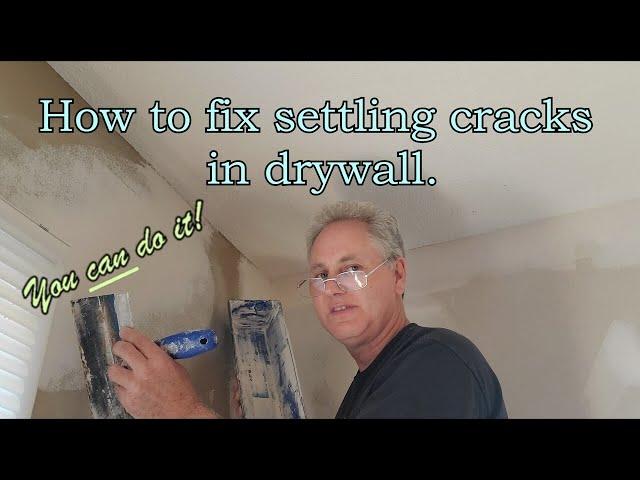 You can do it! Fixing drywall settling cracks,  How to fix cracks in sheetrock,  Drywall repair.