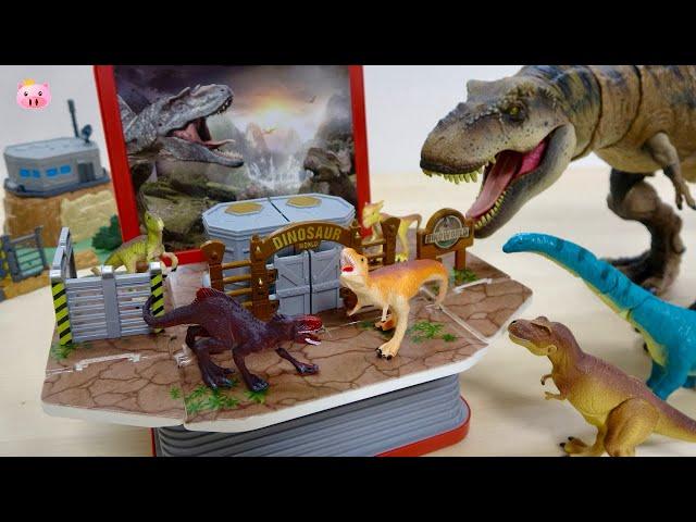 The world of dinosaurs pops out of the book! A wonderful playset [DYNAMIC EARTH]