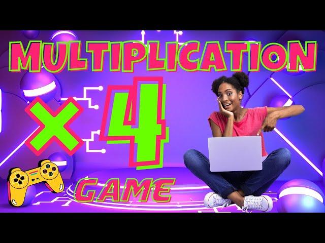 4X MULTIPLICATION GAME! BRAIN BREAK EXERCISE, MOVEMENT ACTIVITY. MATH GAMES.