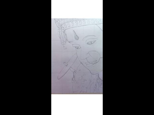 Outline Drawing ️ of Maa Ambe  | Short Video | Kishan Gupta Arts ️