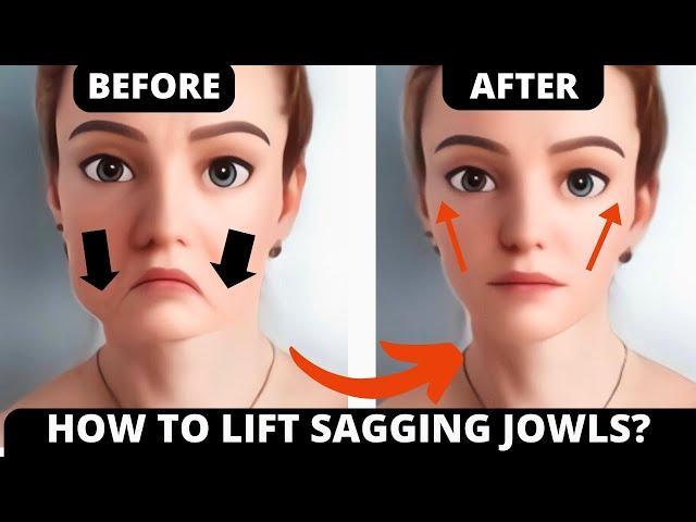  AGE 35+, 40+ | FACE LIFTING EXERCISES FOR JOWLS and SAGGY SKIN !| LAUGH LINES, LIFT SAGGY CHEEKS