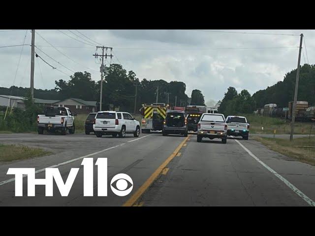 Train stopped in small Arkansas town after 'spewing toxic gas'